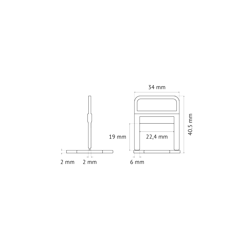 CARTON DE 1000 CROISILLONS A CALE - 2mm