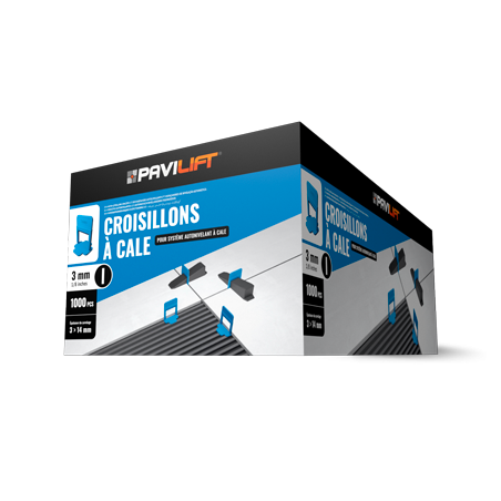 CARTON DE 1000 CROISILLONS A CALE - 3mm