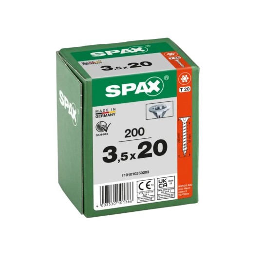 SPAX WIROX TX 3,5x20 - Boite de 200