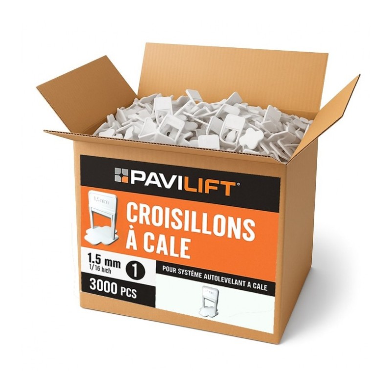 CARTON DE 3000 CROISILLONS A CALE - 1,5mm